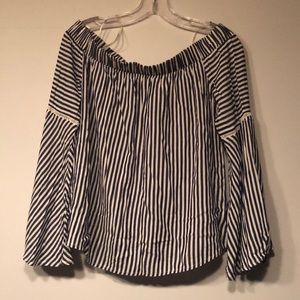 Off shoulder striped top
